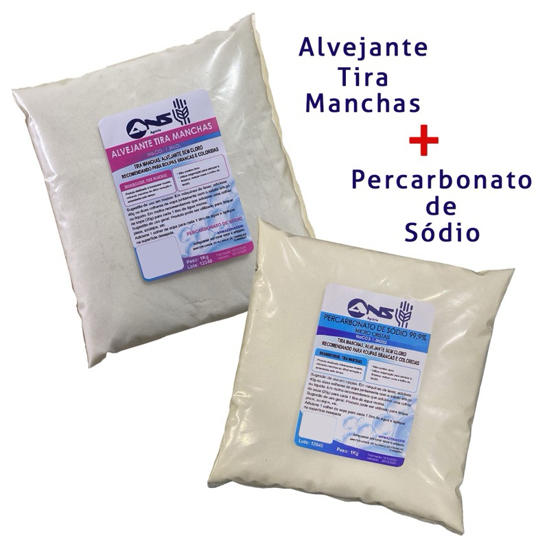 Kit Tira Manchas Alvejante 1kg + Percarbonato de Sódio 1kg