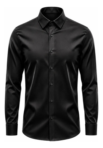Camisa Social Masculina Slim Fit Premium Passa Facil - R$ 58,39