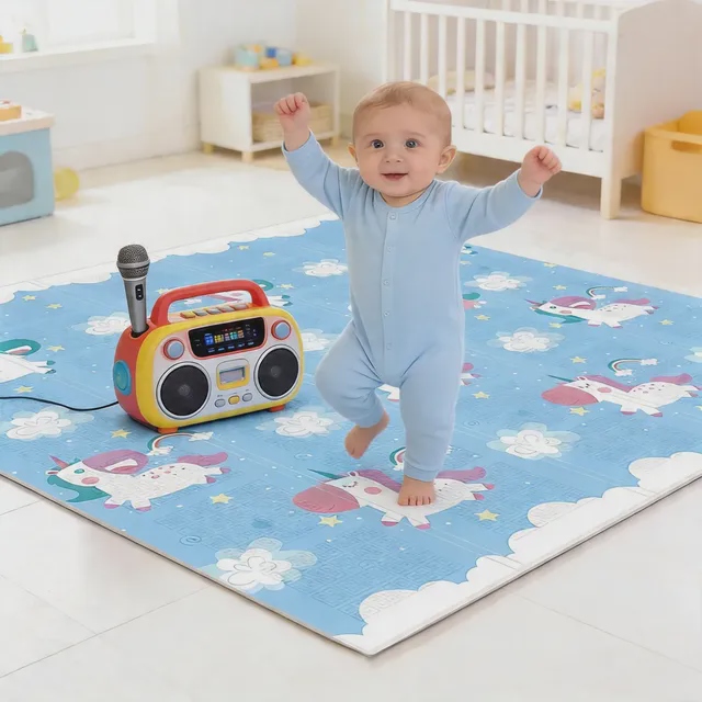 Tapete Tatame Dobrável Infantil 120x180cmx6mm Dupla Face