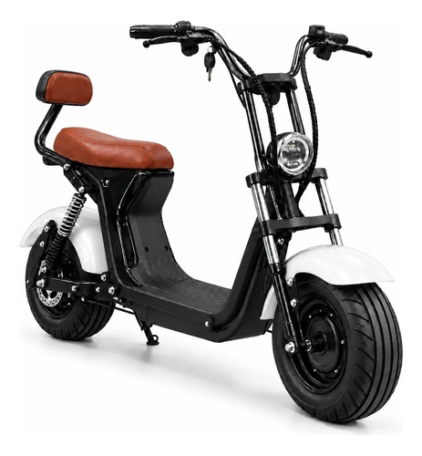 Moto Elétrica Scooter 1000W 48V Adulto Chopper Preta