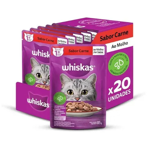 Whiskas Sachê 85g – 16 Unid +4 Grátis Leve 20 | Shopee Brasil