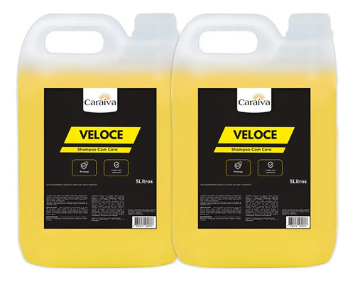 Shampoo Neutro Lava Autos Com Cera Automotivo Concentrado 5L 2 Unidades