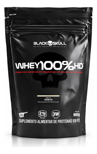 Proteína Black Skull Whey 100% Hidrolisado 900g Baunilha