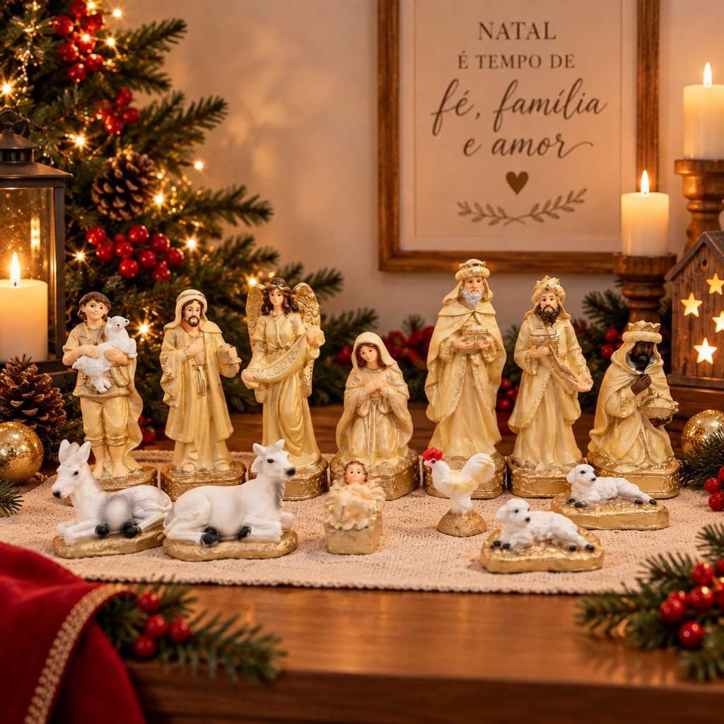 Presépio de Natal Completo 13 Peças 15cm Gesso Resinado com Detalhes Realistas e Alta Durabilidade | Shopee Brasil