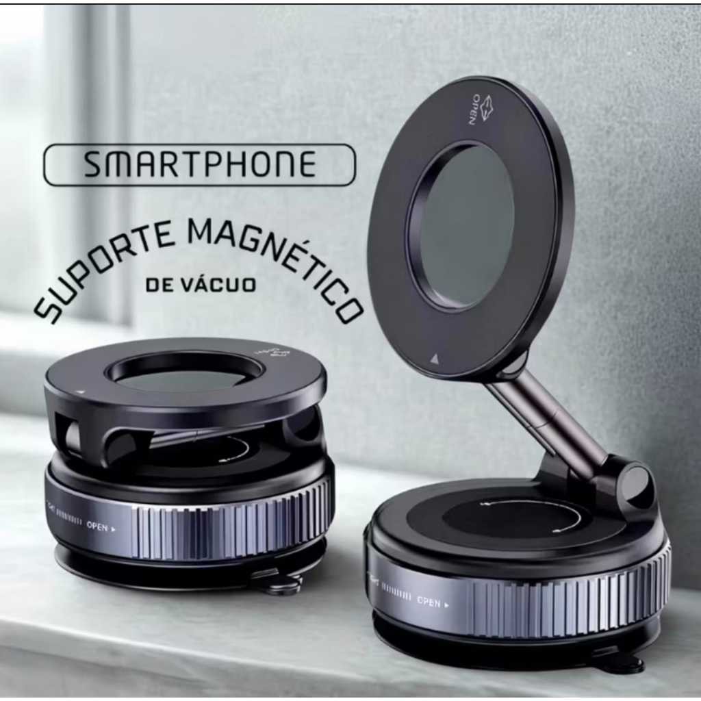 Suporte Celular Magnético Veicular Ventosa 360°