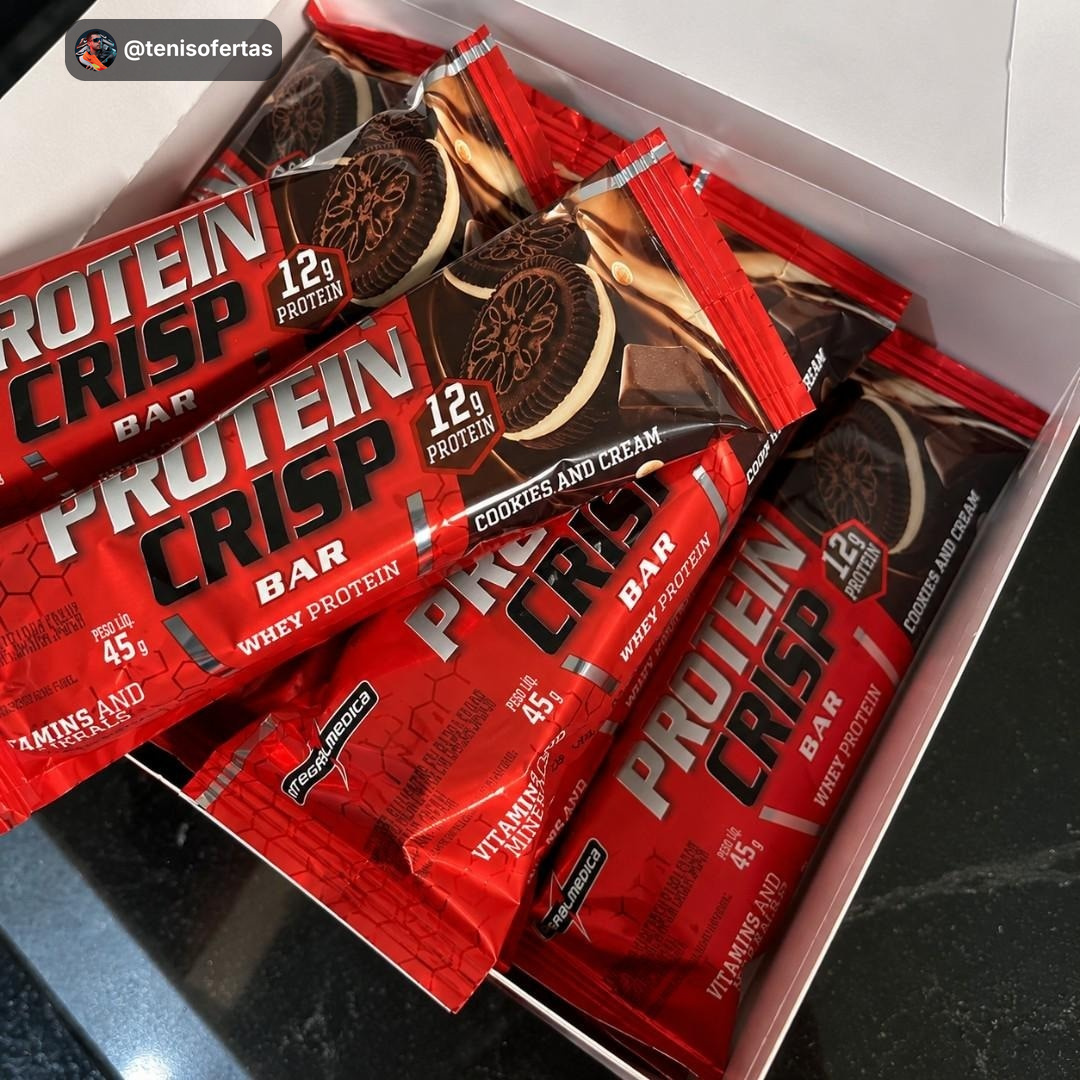 12 Unidades Barra de Proteina Integralmedica Crisp Bar Cookies & Cream