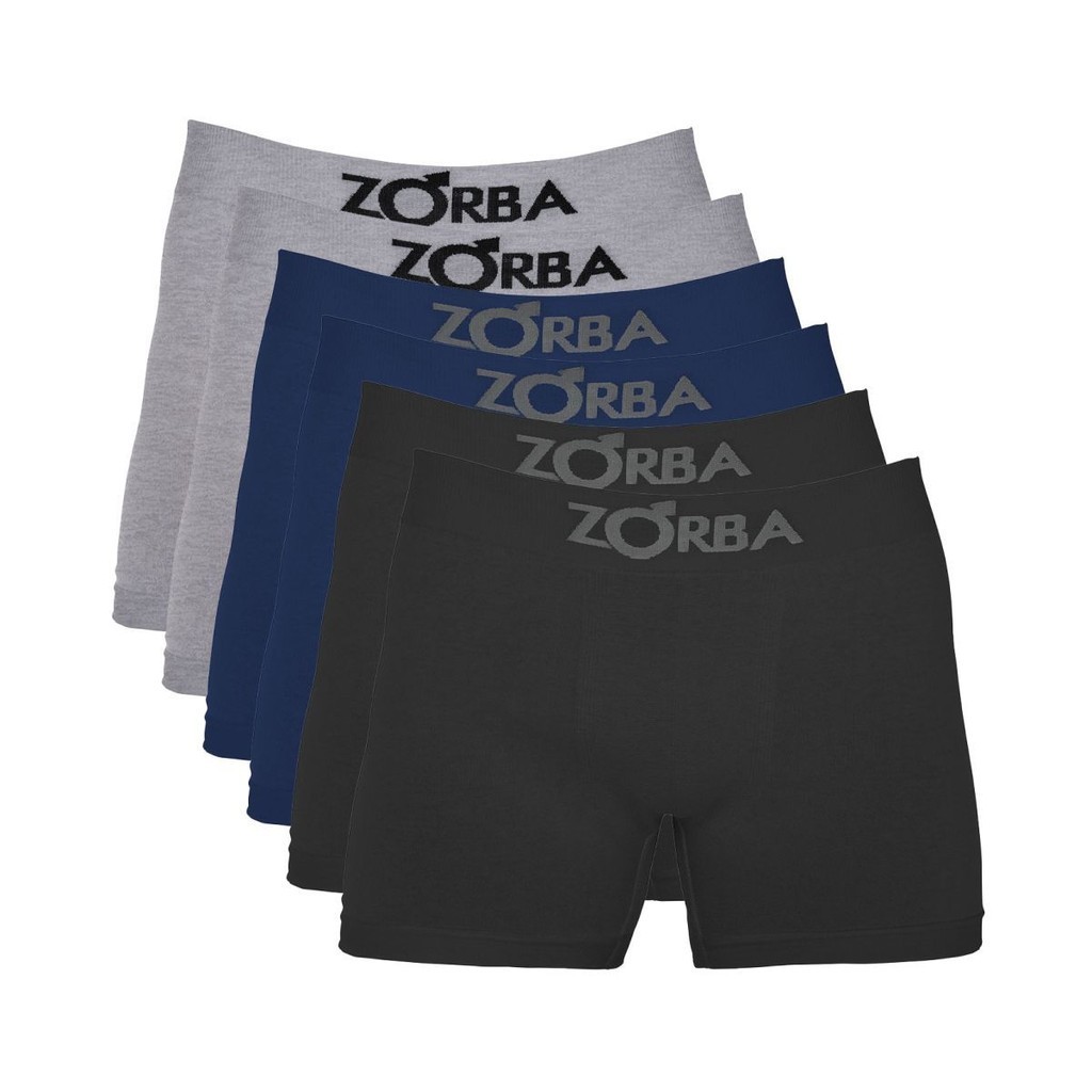 Kit 6 Cuecas Zorba Boxer Sem Costura Algodao