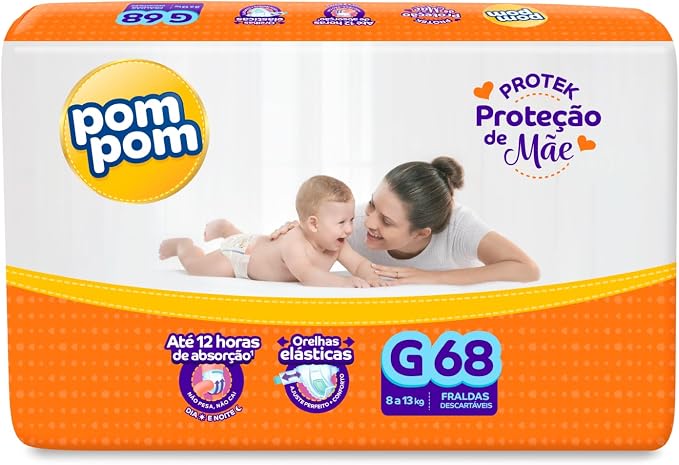 Fralda Pom Pom Protek Proteção de Mãe G