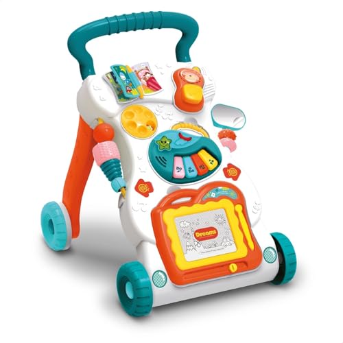Andador Empurrador Didático Infantil Educativo Musical com Lousa Mágica