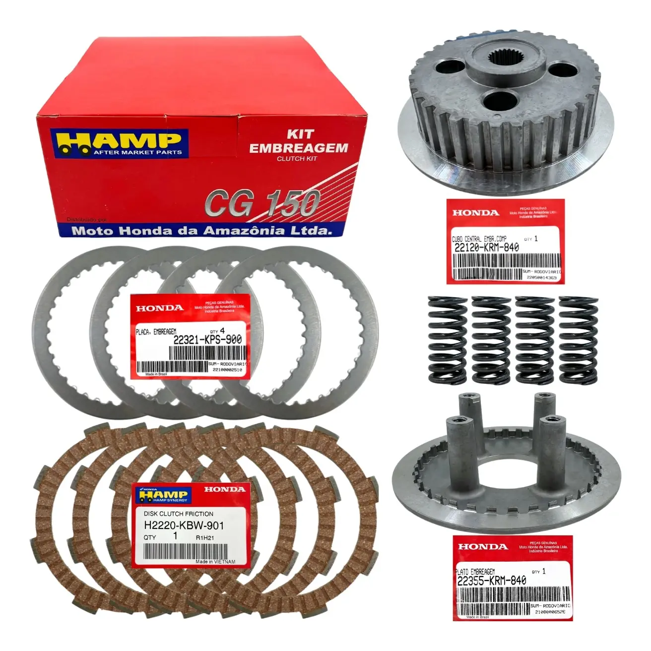 Kit Embreagem Completo com Molas Original Honda Titan e Bros 150