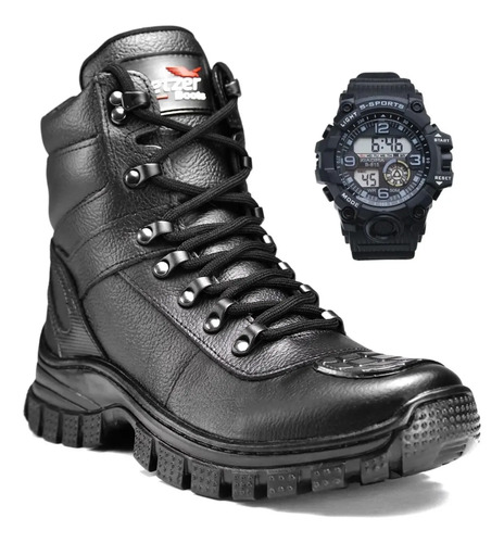 Bota Coturno Adventure Motociclista Couro Bovino
