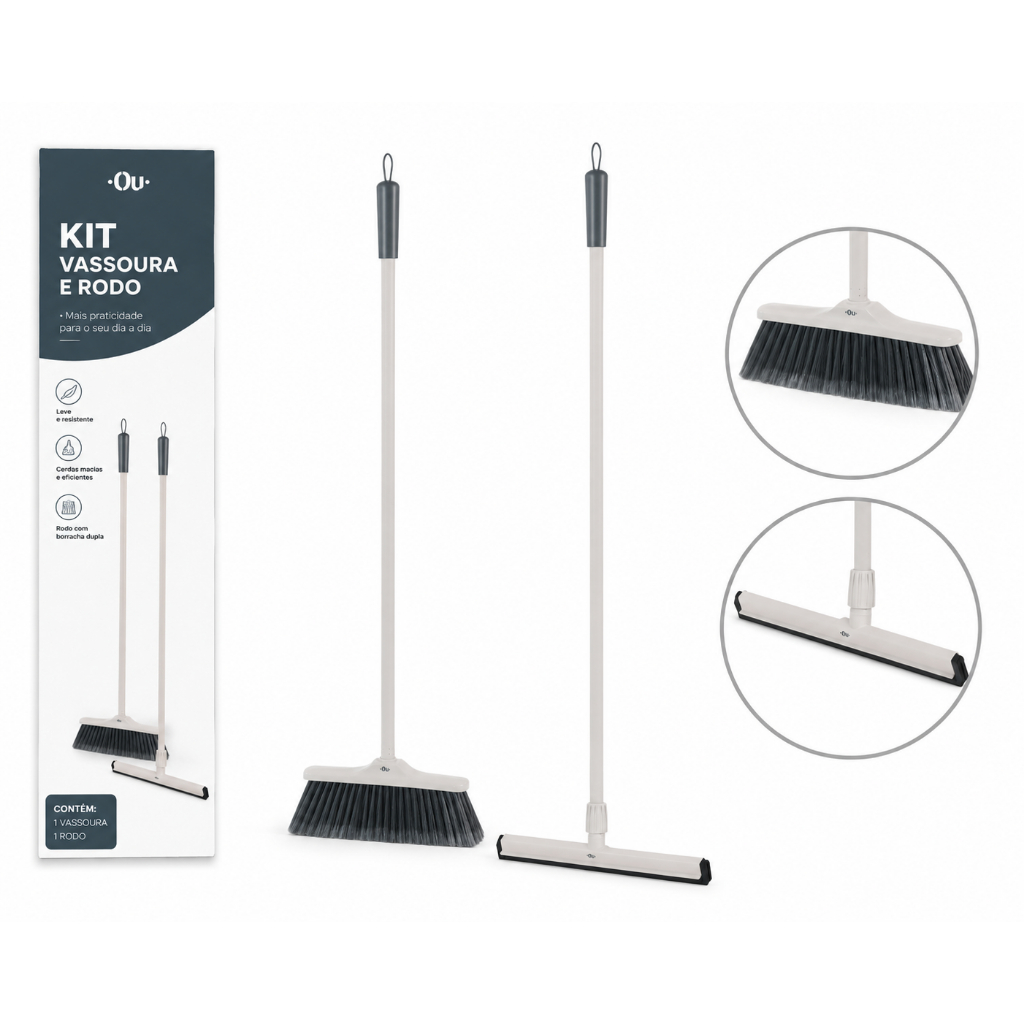 Kit Vassoura e Rodo Linha Flow KTE197BGF