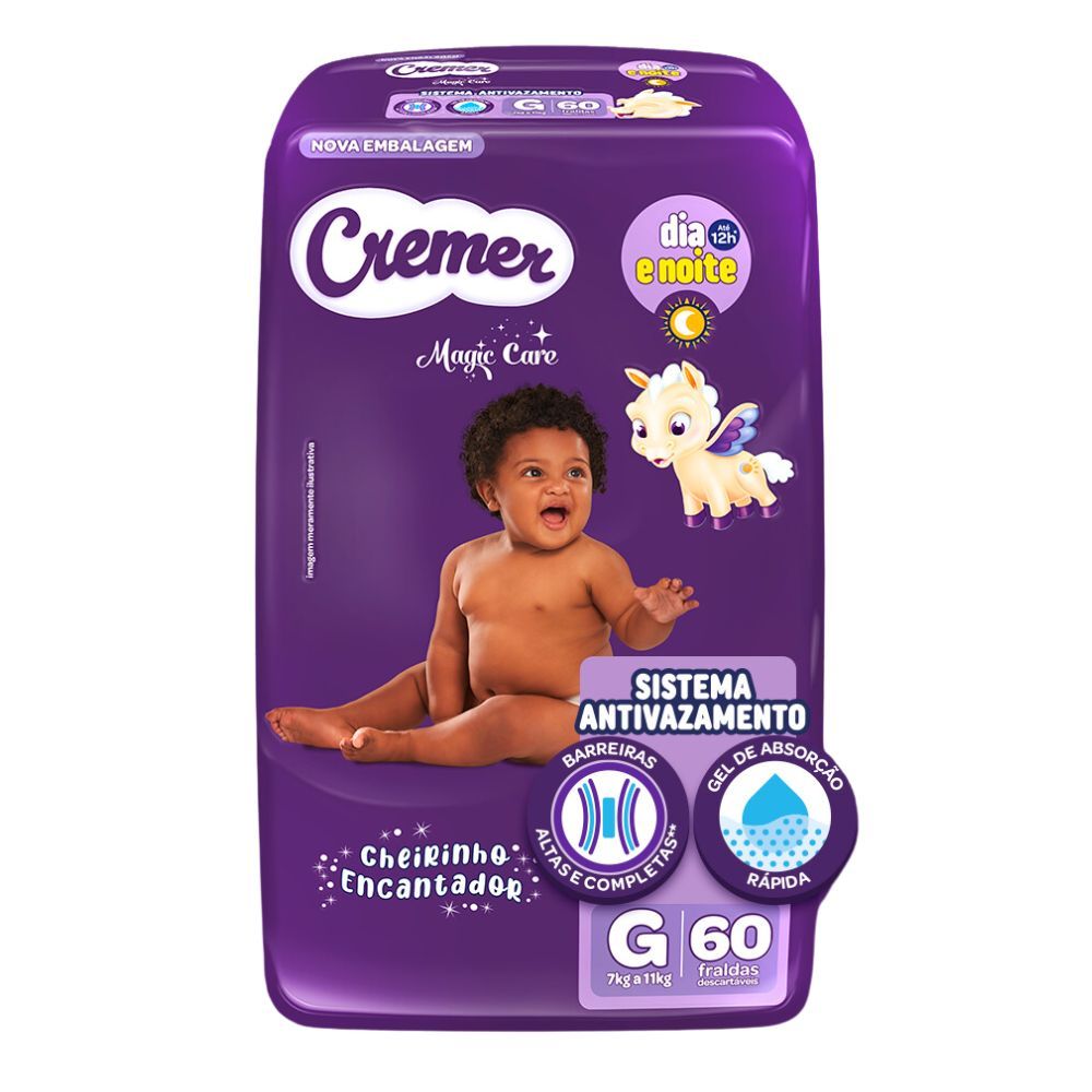Fralda Descartável Cremer Magic Care Hiper G 60 Unidades