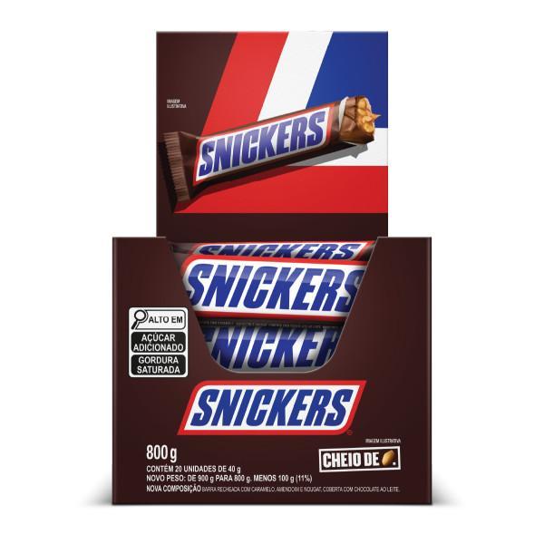 Chocolate Snickers Original 20 Unidades 40g