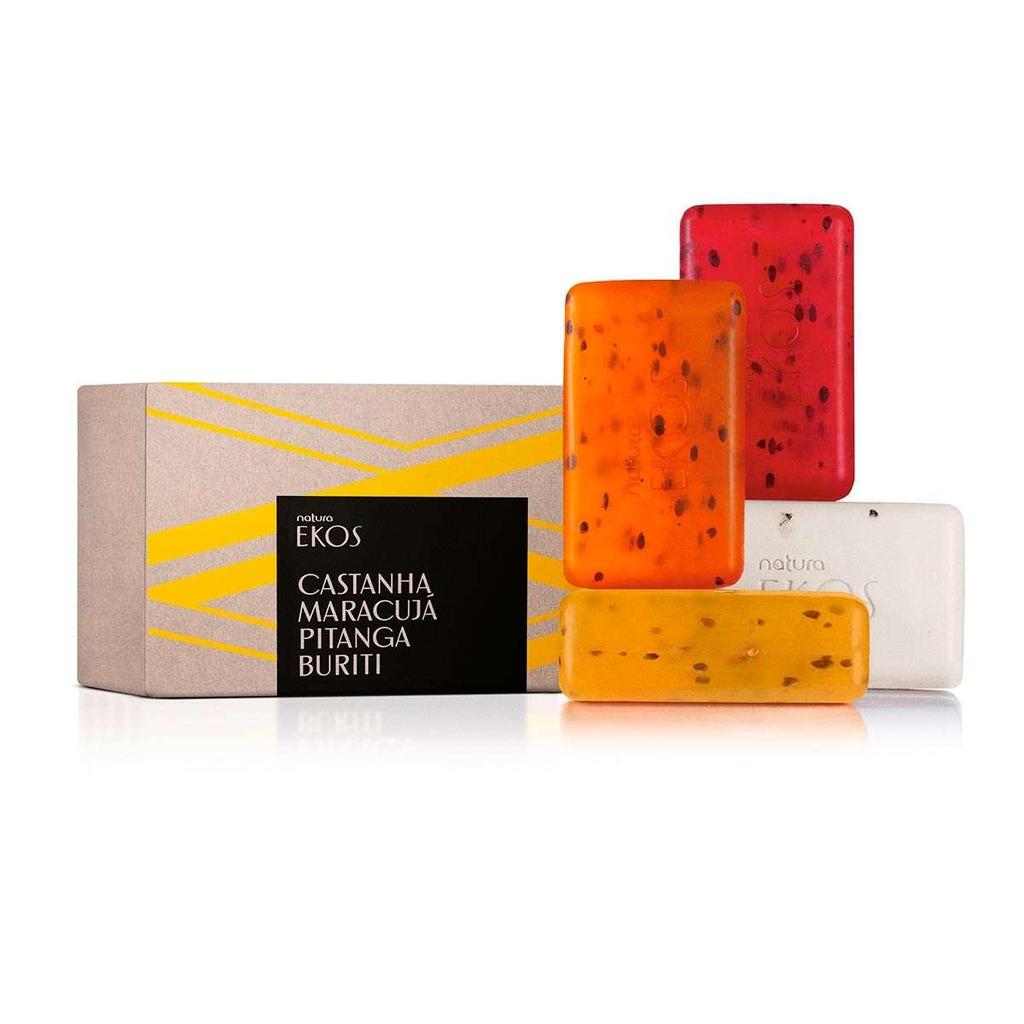 Sabonete em Barra Esfoliante Refrescante Ekos 4 unidades de 100g