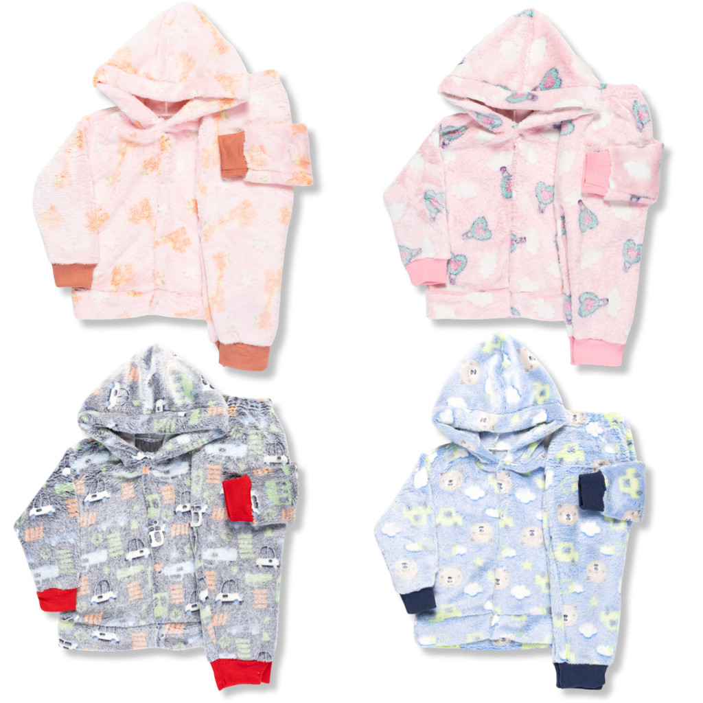 Kit 2 Conjunto Fleece Brilha No Escuro Infantil