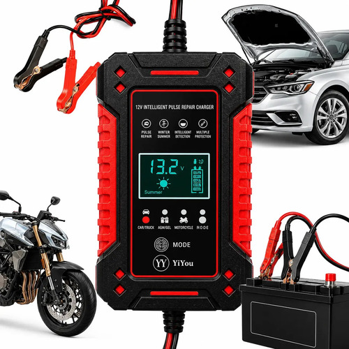 Carregador de Bateria Automotiva Portátil 12V 6A