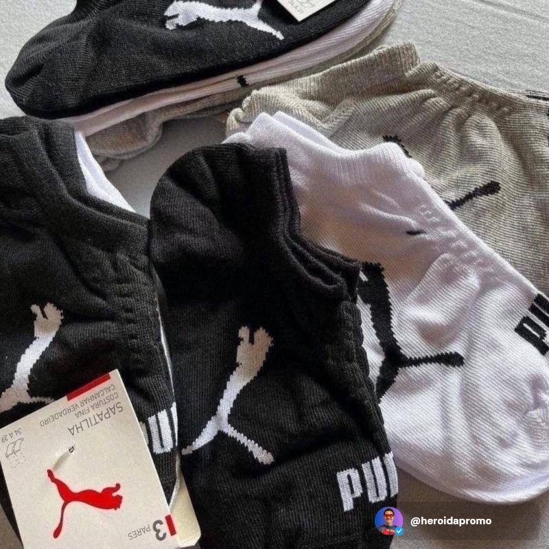 Kit com 9 Pares de Meias Puma Soquete