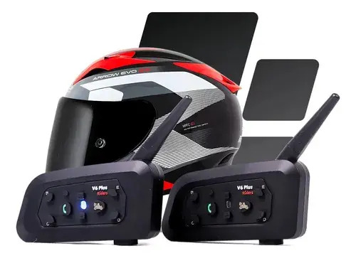 Par de Comunicadores Intercom V6 Plus para 6 Motos 1200m com Nota Fiscal