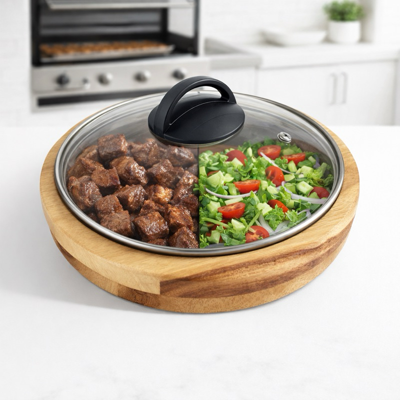 Gamela Madeira Teca Tampa de Vidro Porta Carne Churrascos Premium Servir Petisqueira Mesa Posta | Shopee Brasil