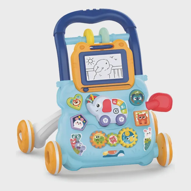 Andador Empurrador Didatico Infantil Educativo Musical, Azul - Maxi Baby