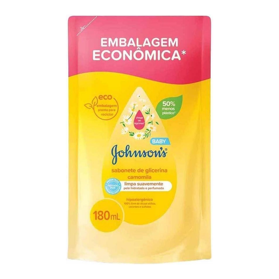 Sabonete Líquido Infantil Johnson's Baby Glicerina Camomila Refil 180ml