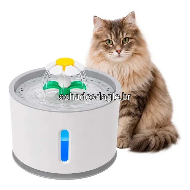 Bebedouro Pet Fonte Água 2,4 Litros Filtro Automático