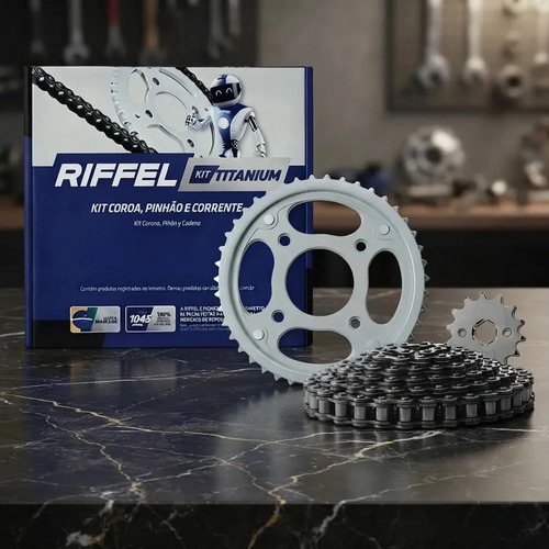 Kit Relação Transmissao Riffel CG 150 FAN TITAN TODAS - R$ 74,9