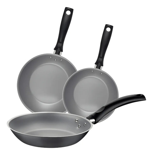 Jogo de Frigideiras Turim 3 Peças Chumbo Tramontina Cinza