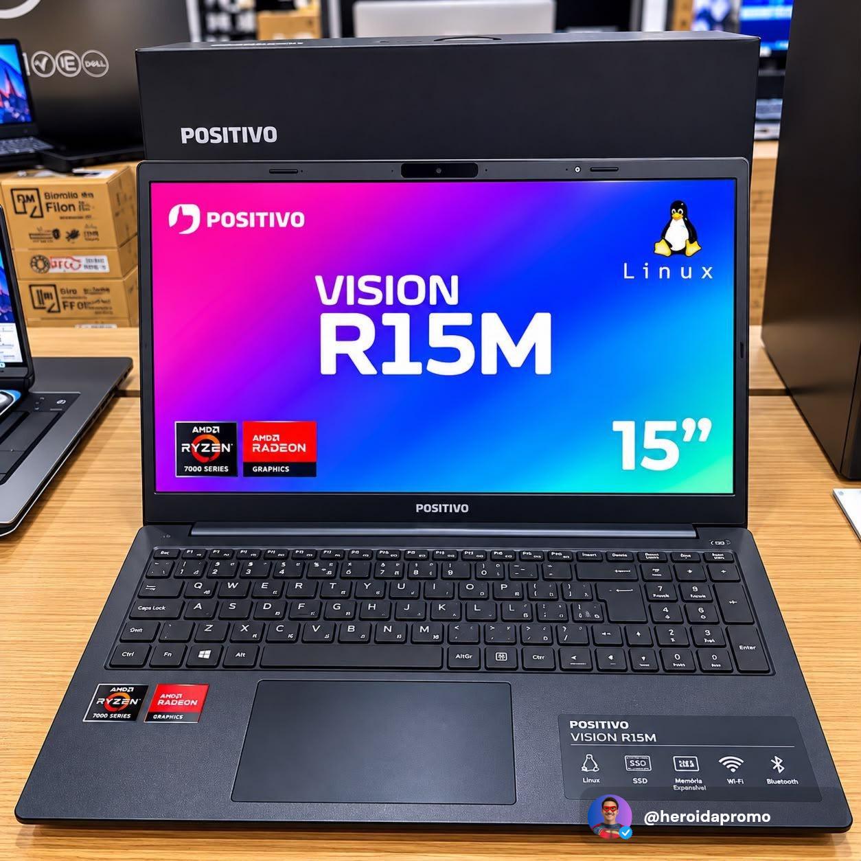 Notebook Positivo Vision R15M AMD Ryzen 5 8GB RAM SSD 256GB