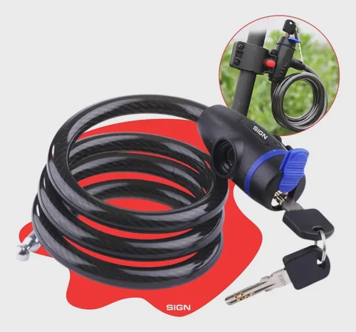 Cadeado Antifurto para Bicicleta com Suporte e 2 Chaves Sign