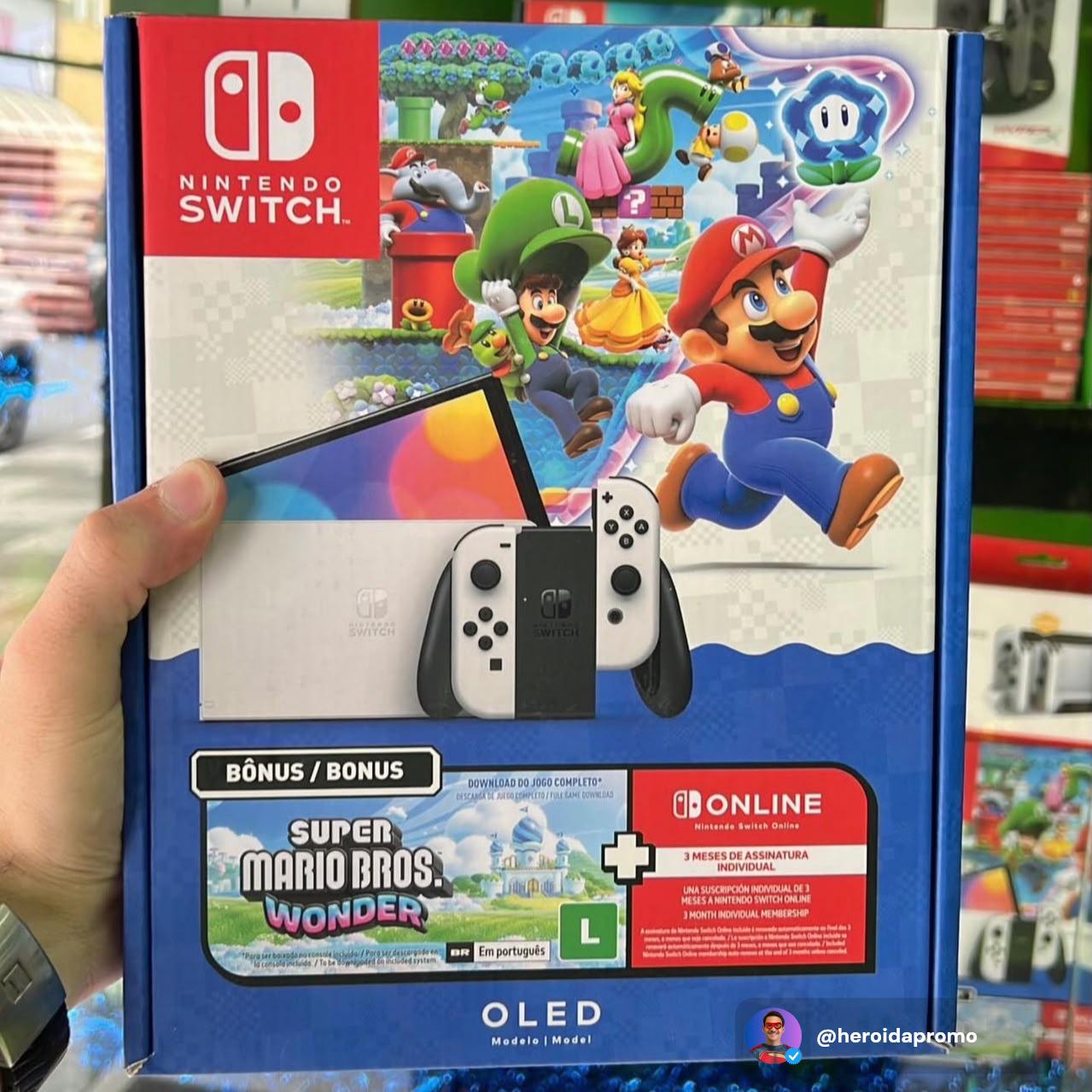 Console Nintendo Switch OLED com Jogo Super Mario Bros. Wonder