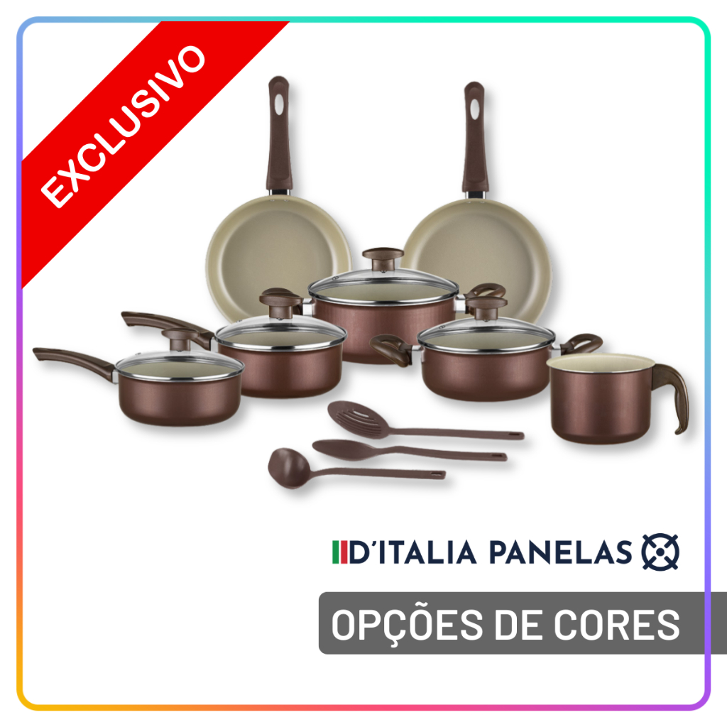 Jogo de Panelas Antiaderente 10 Peças com Utensílios
