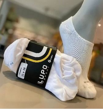 Kit 6 Pares Meias Soquete Invisível Lupo Algodão Unissex 33 a 48