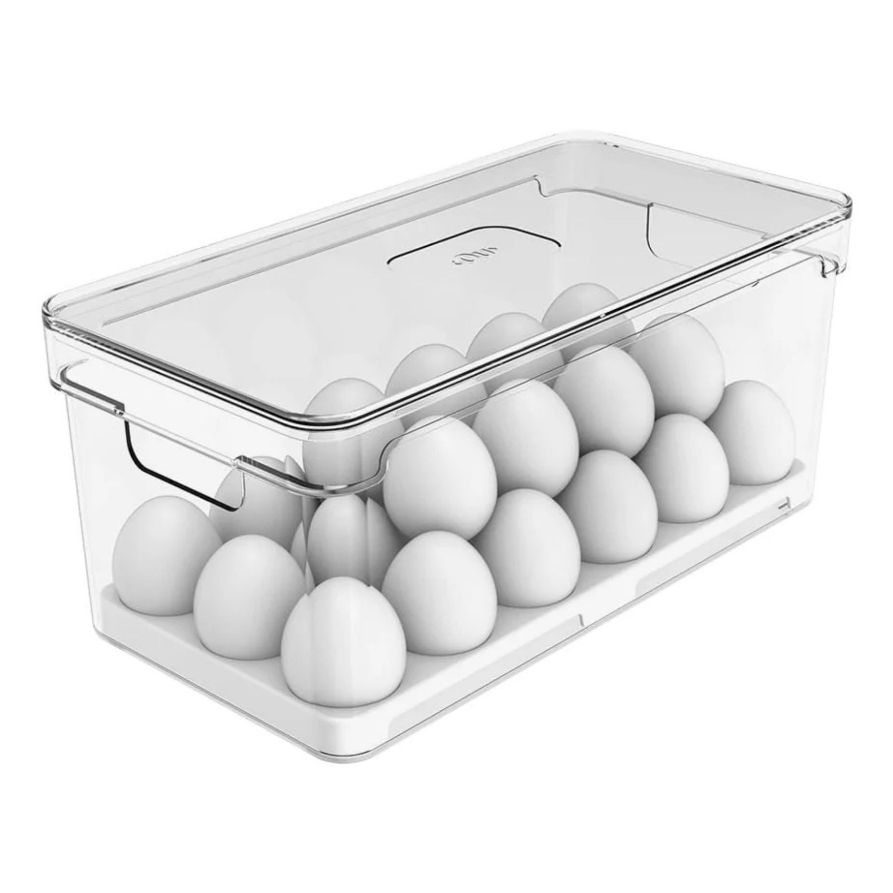 Organizador de Geladeira para Ovos com Tampa Linha Clear Fresh OU