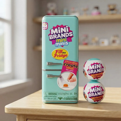 Mini Geladeira Infantil com 2 Bolas Surpresa Azul-celeste