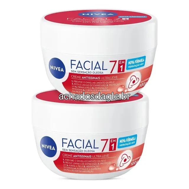 Kit Creme Facial Nivea Antissinais 7 em 1 - 2 Unidades