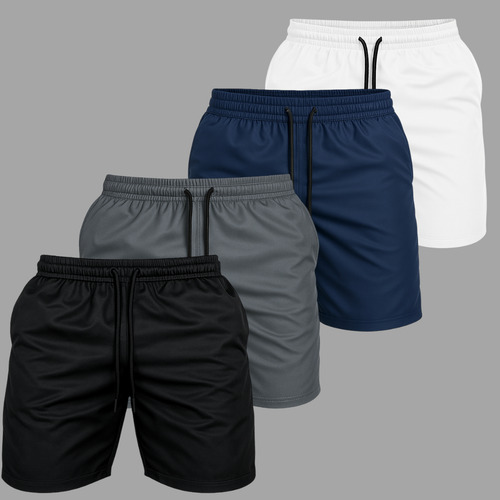 Kit 4 Shorts Praia Masculino de Tactel Tamanho G Variados