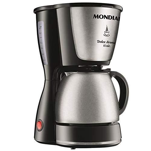 Cafeteira Eletrica Mondial Dolce Arome 15 Xicaras Preto e Inox 550W