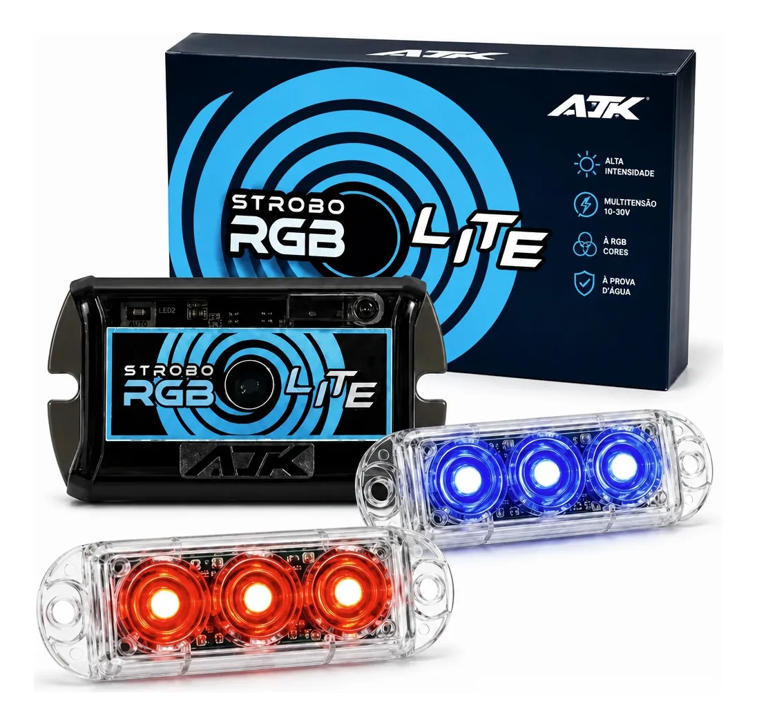 Strobo Ajk Lite 2 Faróis Rgb Central Light Led 3w 64 Efeitos