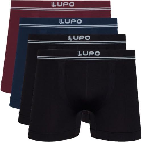 Kit 4 Cuecas Boxer Lupo Microfibra Poliamida