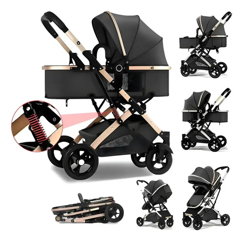 Carrinho de Bebe 3 em 1 Dobravel e Reversivel