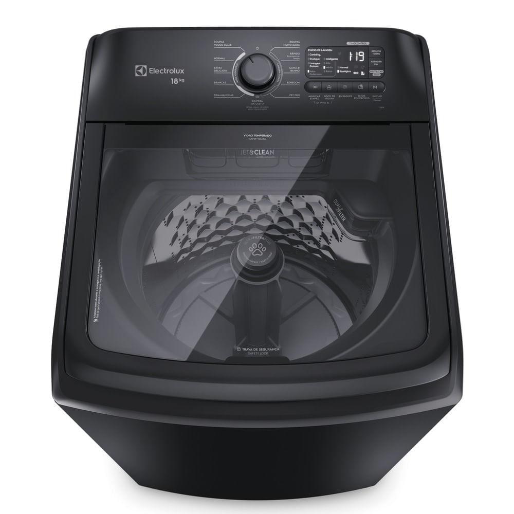 Máquina de Lavar Electrolux 18Kg Preta Expert Tripla Filtragem