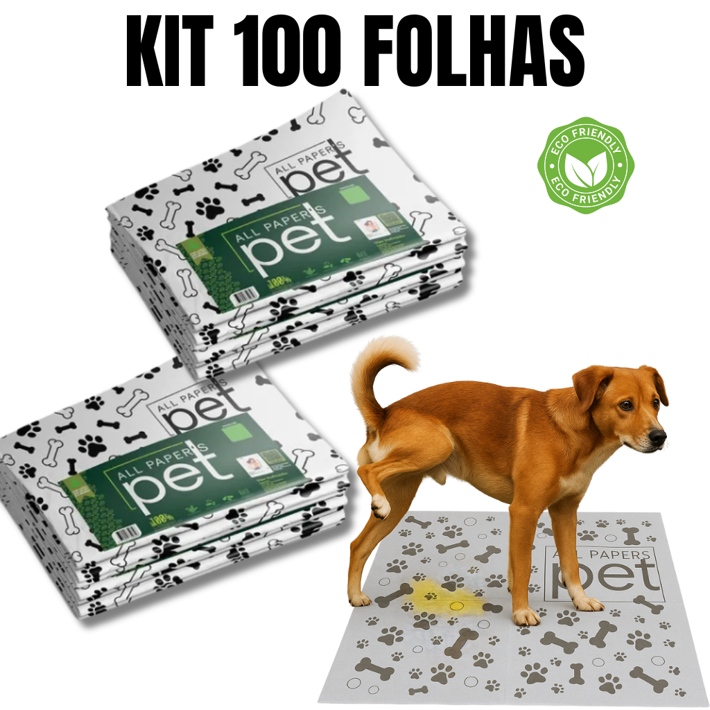Kit Jornal Pet Higiênico 50 Folhas Biodegradável