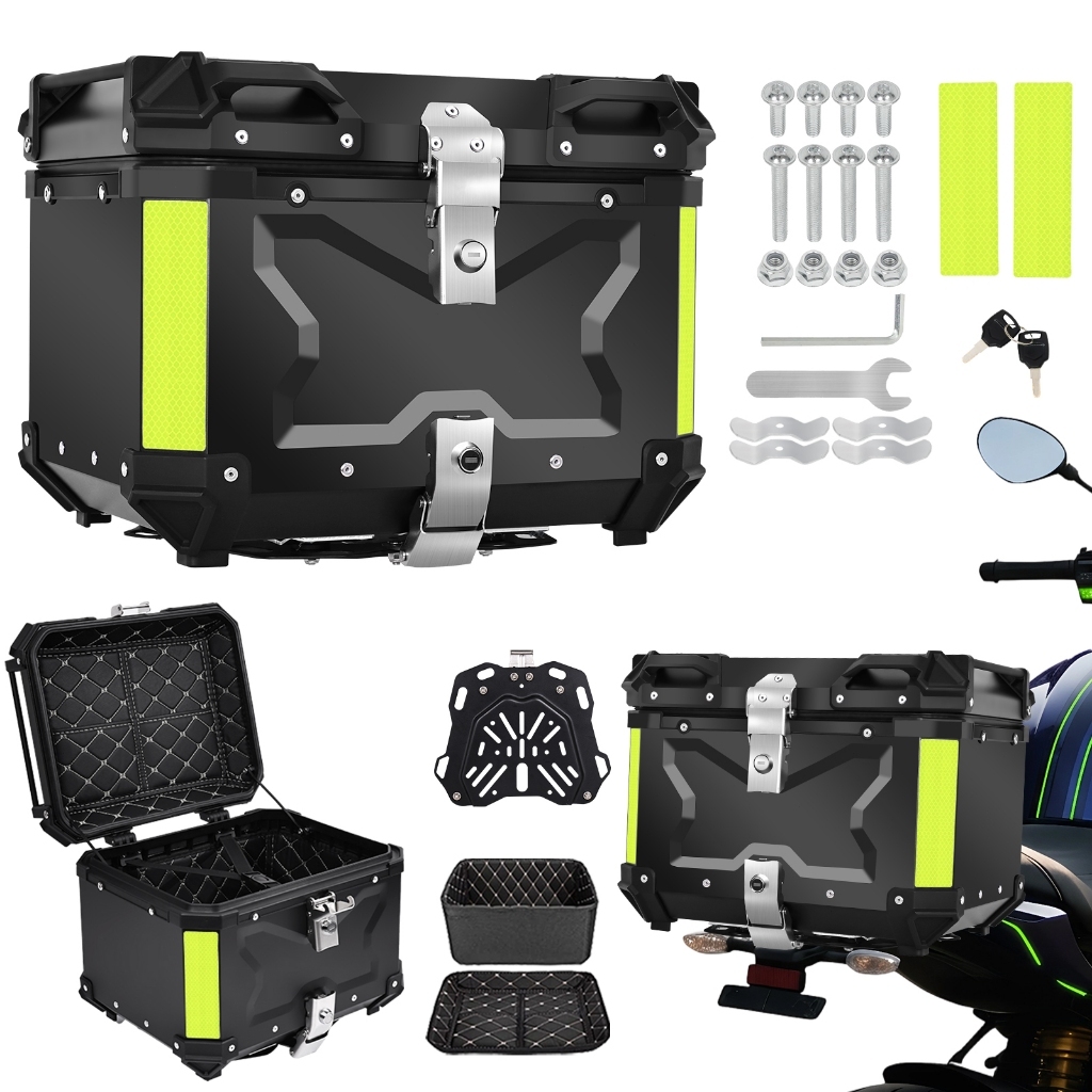 Bauleto para Moto de Aluminio 45L Impermeavel Preto