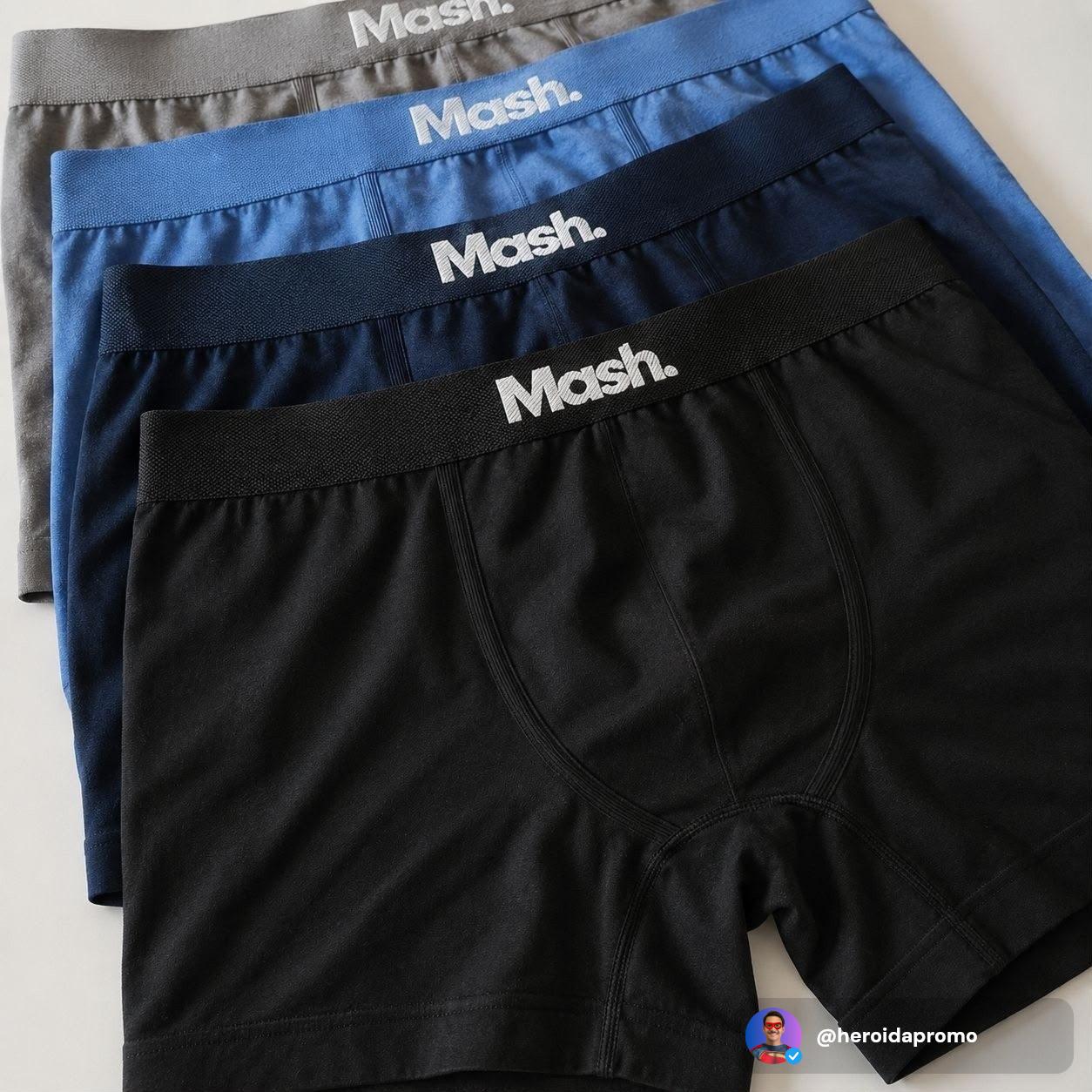 Kit com 4 Cuecas Boxer em Microfibra Mash
