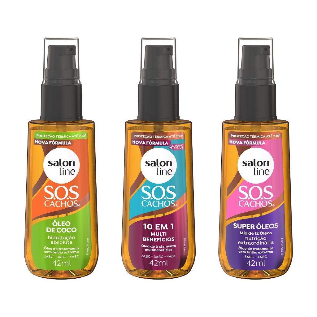 Kit 3 óleos de tratamento coco e multibenefícios