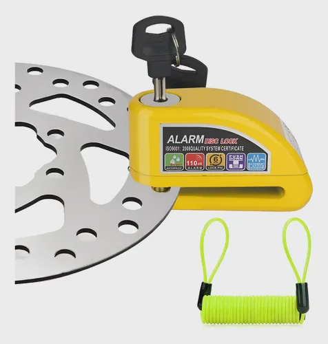 Trava Cadeado de Freio a Disco para Moto com Alarme Sonoro