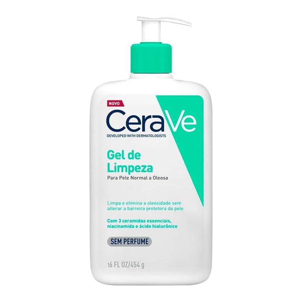 CeraVe Gel de Limpeza Facial para Pele Oleosa com Ácido Hialurônico e Niacinamida