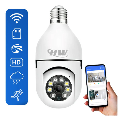 Câmera de Segurança IP Wi-Fi Lâmpada E27 HW 360°